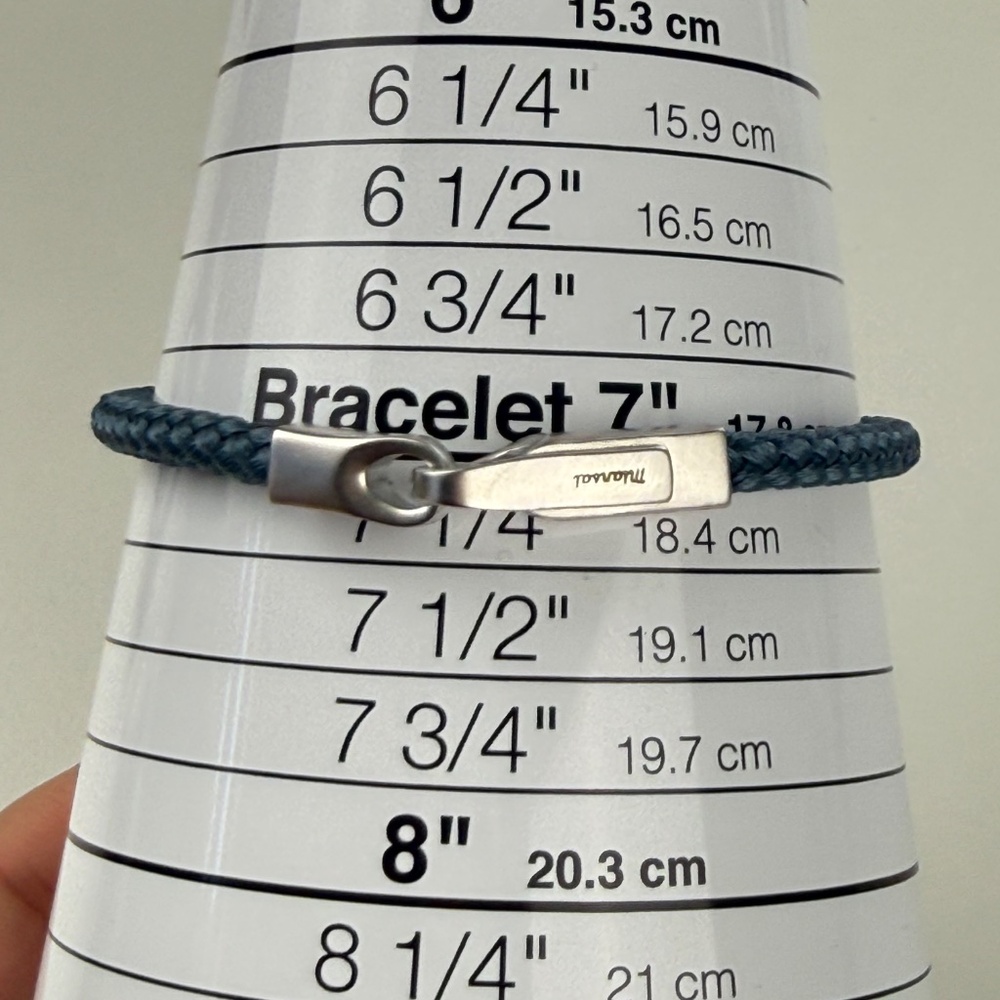 MIANSAI Mens Blue Rodium Plated Sterling Silver Crew Rope Bracelet - Picture 5 of 7